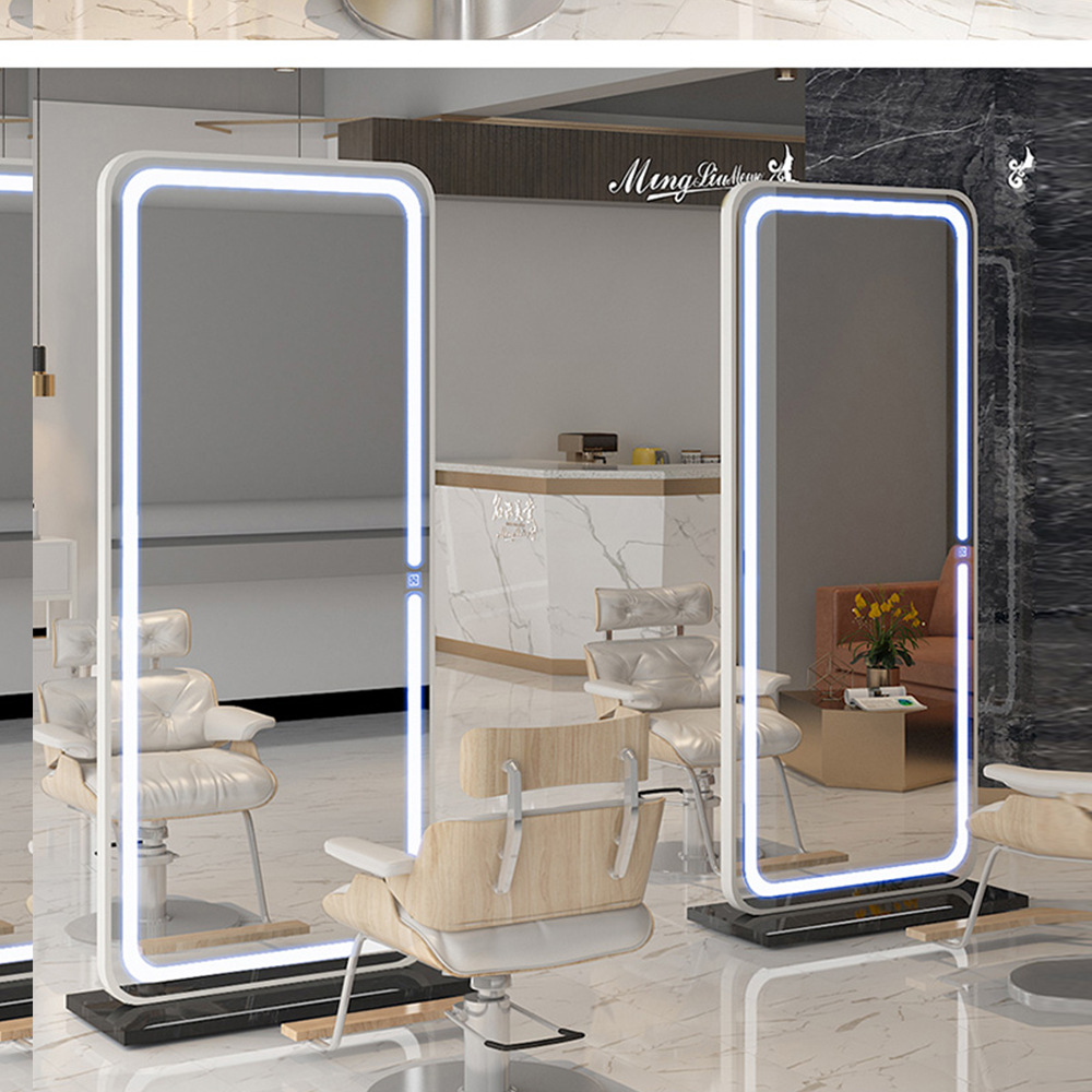 قاب آلومینیومی آینه اتاق رختکن تمام بدنه آینه تمام بدن LED در اتاق خواب با آینه ایستاده چراغ LED