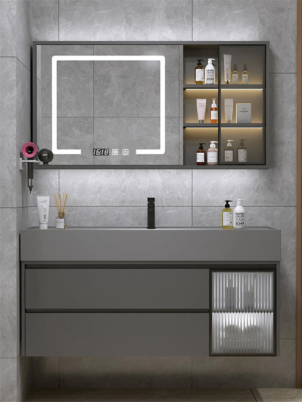 فروش کارخانه سنگ مرمر سیاه حمام ضد آب کابینت حمام کابینت حمام کابینت ظرفشویی برای شستشوی دستی