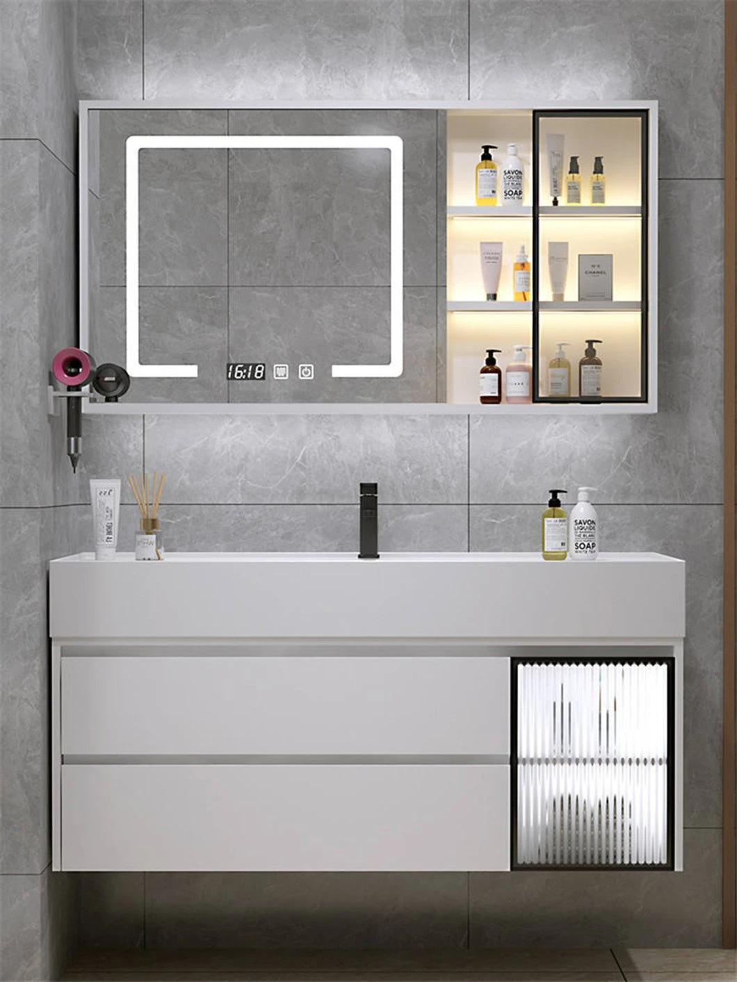 فروش کارخانه سنگ مرمر سیاه حمام ضد آب کابینت حمام کابینت حمام کابینت ظرفشویی برای شستشوی دستی