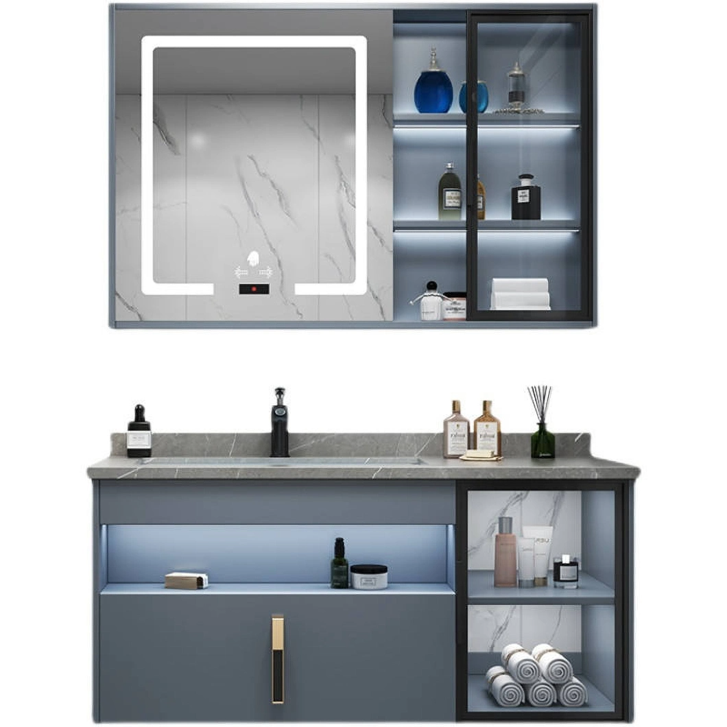 کابینت حمام دیواری مدرن با کیفیت بالا کابینت حمام آلومینیومی تخته سه لا با آینه