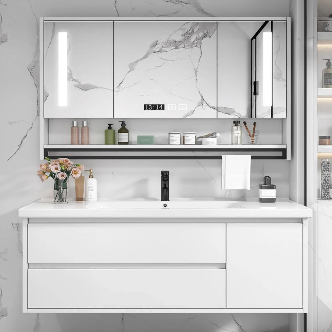 کابینت دو سینک حمام مرمری لوکس کابینت حمام آلومینیومی با کابینت آینه