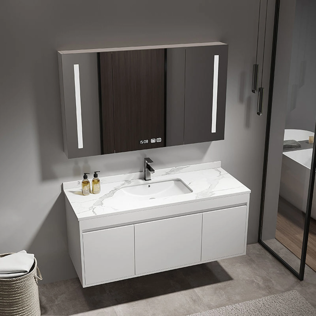 کابینت لباسشویی و رختشویی مدرن چوب جامد مبلمان حمام مشکی کابینت حمام مجلل با کابینت آینه هوشمند
