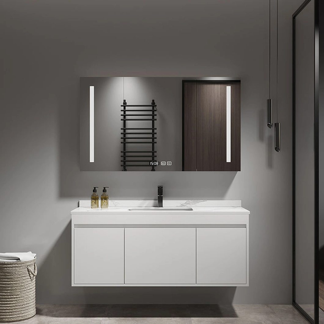 کابینت لباسشویی و رختشویی مدرن چوب جامد مبلمان حمام مشکی کابینت حمام مجلل با کابینت آینه هوشمند