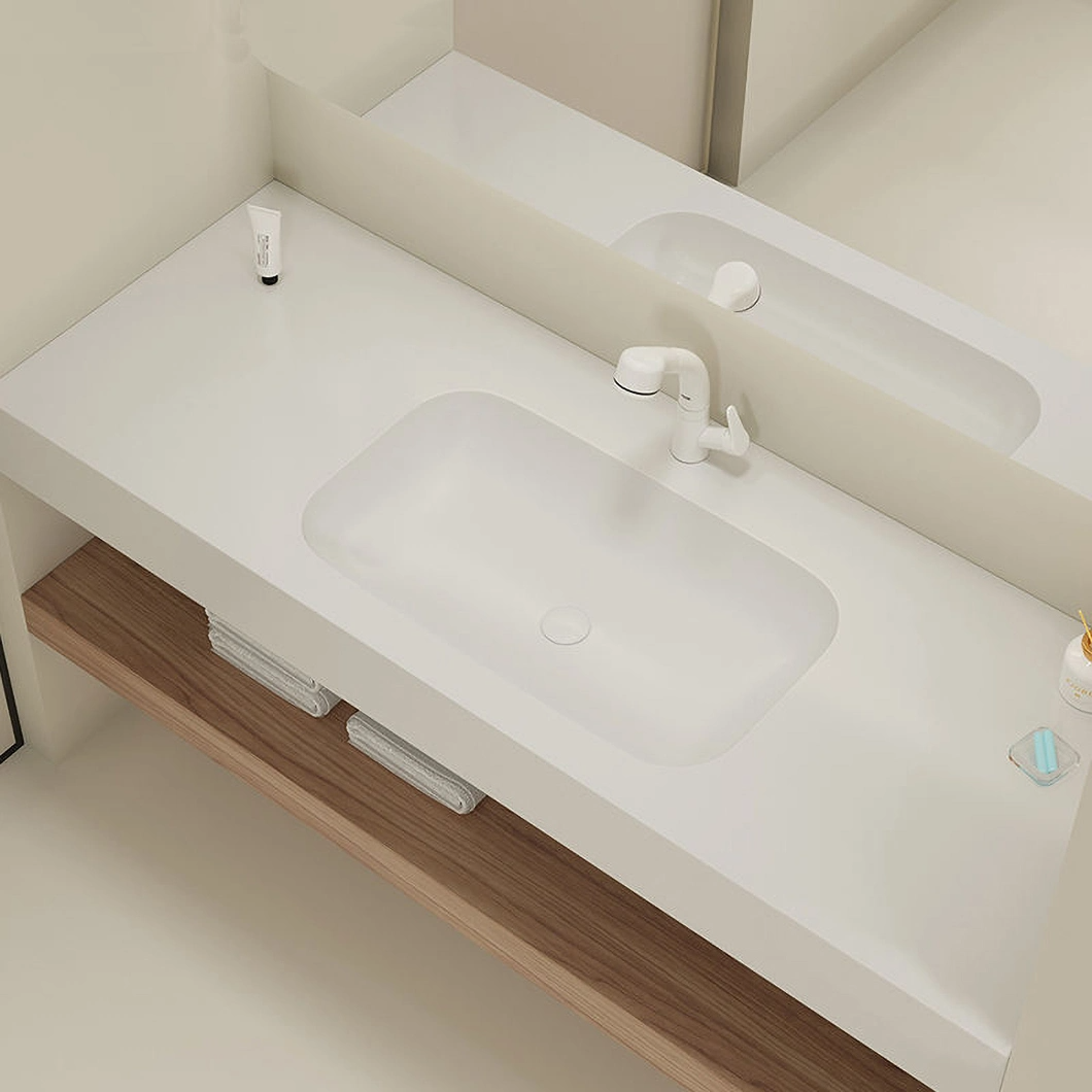 سرویس بهداشتی مدرن چوبی سینک حمام سنگ مرمر مبلمان حمام روشویی کابینت حمام لوکس با کابینت آینه