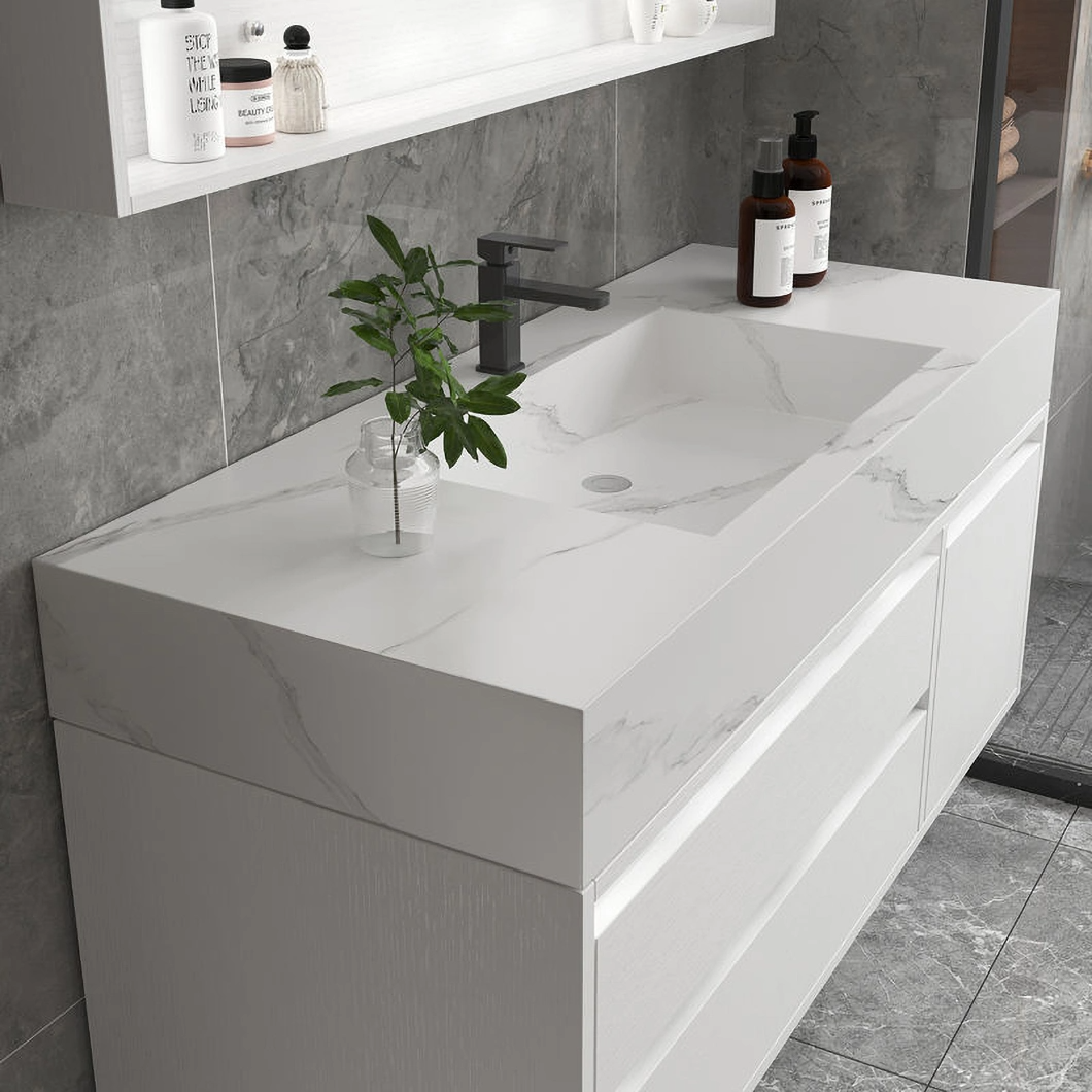 فروش عمده مبلمان چوب جامد سفید حمام روشویی کابینت حمام با آینه