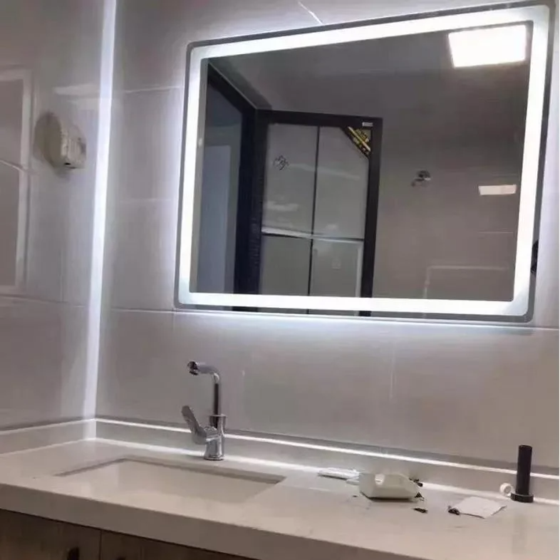 توالت دایره ای دایره ای چینی آینه های ال ای دی دایره ای دکور دیوار استیکرهای تمام قد بزرگ دیوار در حمام با آینه روشویی نور LED