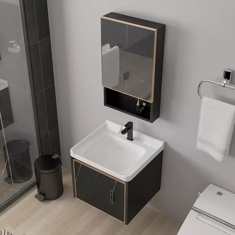 کابینت آلومینیومی دیواری آینه مدرن ضد آب ست روشویی کوچک روشویی حمام با سینک