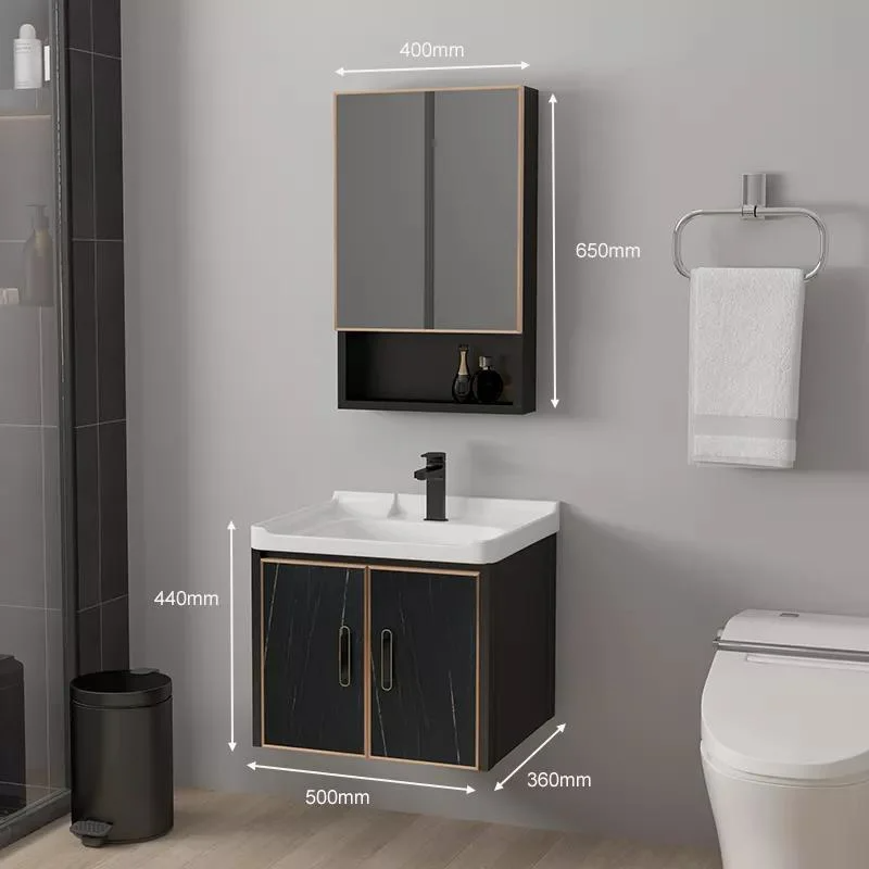 کابینت آلومینیومی دیواری آینه مدرن ضد آب ست روشویی کوچک روشویی حمام با سینک