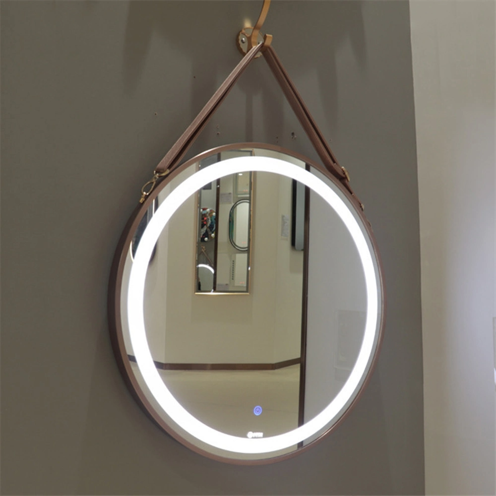 فروش داغ بچه ها آینه حمام 60cm 80cm هتل دکوراتیو مدرن دیوار گرد ضد مه آینه حمام با LED