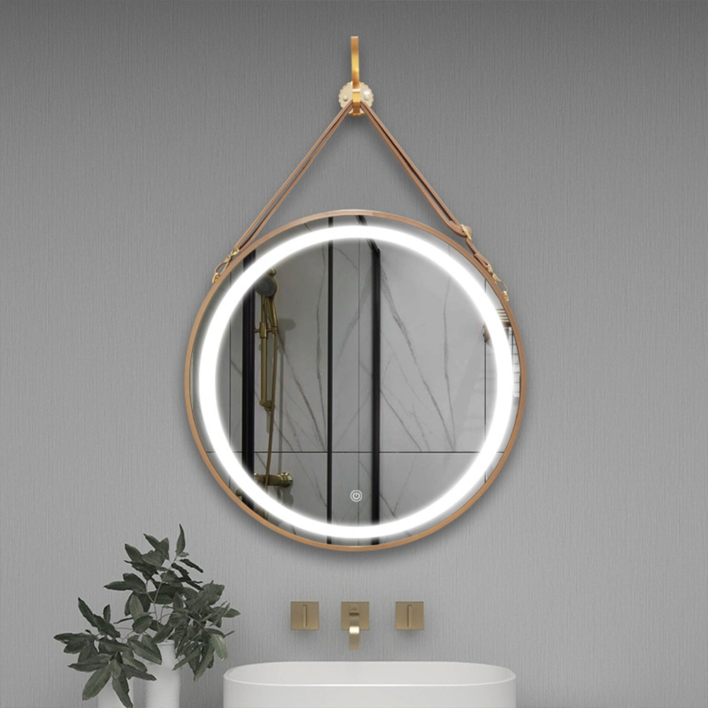 فروش داغ بچه ها آینه حمام 60cm 80cm هتل دکوراتیو مدرن دیوار گرد ضد مه آینه حمام با LED