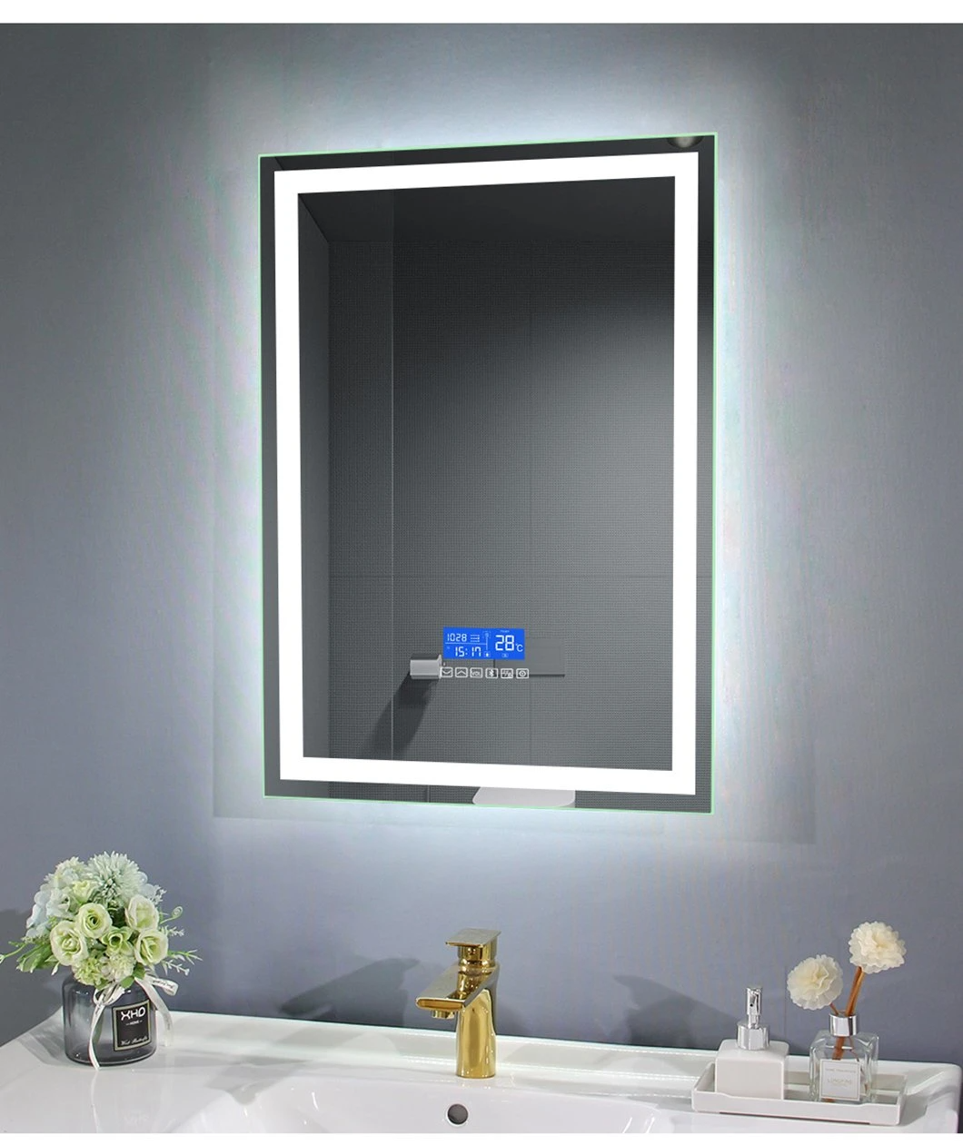 فروش داغ ایالات متحده مبلمان هتل LED چراغ روشویی آینه حمام ضد مه LED حمام آینه