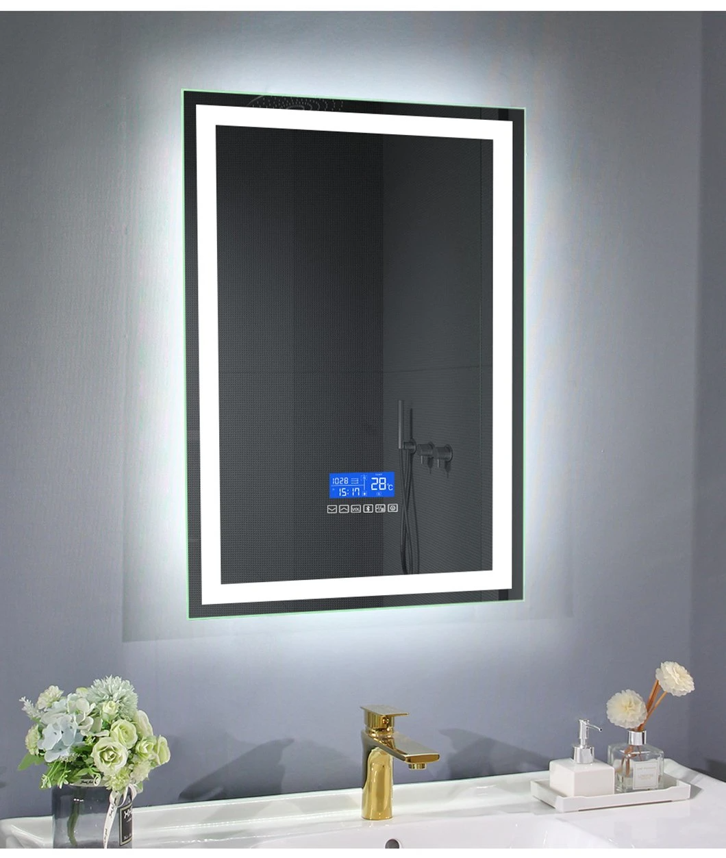 فروش داغ ایالات متحده مبلمان هتل LED چراغ روشویی آینه حمام ضد مه LED حمام آینه