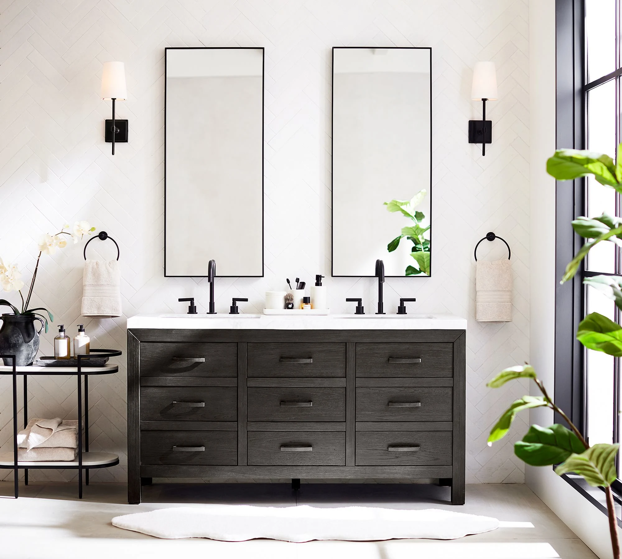 2023 فروش داغ آمریکا به سبک یورو روشویی روشویی هتل حمام سنتی Tall Vanity Mirror